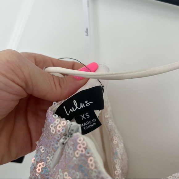 Iridescent sequin one shoulder mini dress by Lulus - Picture 7 of 7